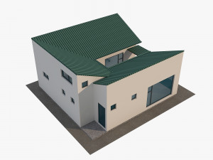 modern japanese house with small courtyard 3D मॉडल