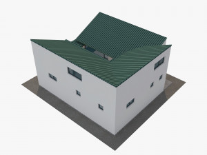 modern japanese house with small courtyard 3D मॉडल