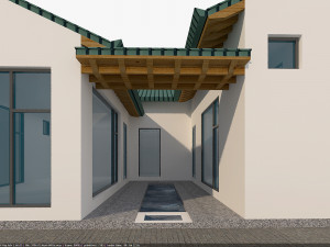 modern japanese house with small courtyard 3D मॉडल