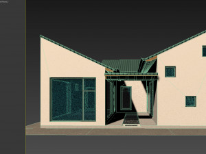 modern japanese house with small courtyard 3D मॉडल