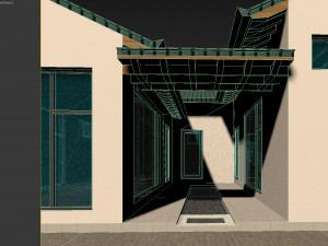 modern japanese house with small courtyard 3D मॉडल