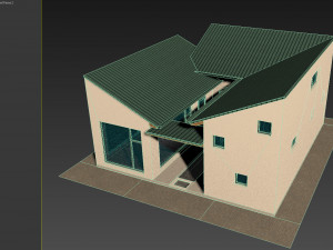 modern japanese house with small courtyard 3D मॉडल