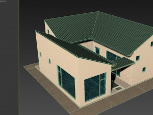 modern japanese house with small courtyard 3D मॉडल