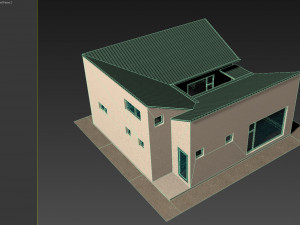 modern japanese house with small courtyard 3D मॉडल