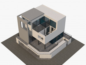 corner cubic house modern architecture 3D 模型