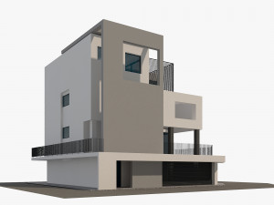 corner cubic house modern architecture 3D 模型