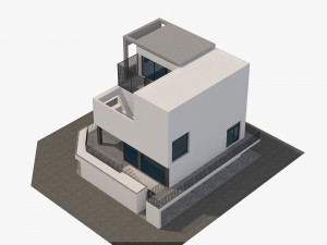 corner cubic house modern architecture 3D 模型