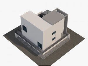 corner cubic house modern architecture 3D 模型