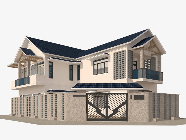 corner house Model 3D .c4d .max .obj .3ds .fbx .stl .blend
