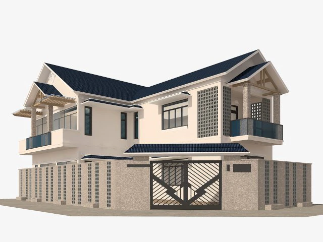corner house 3D Model .c4d .max .obj .3ds .fbx .stl .blend