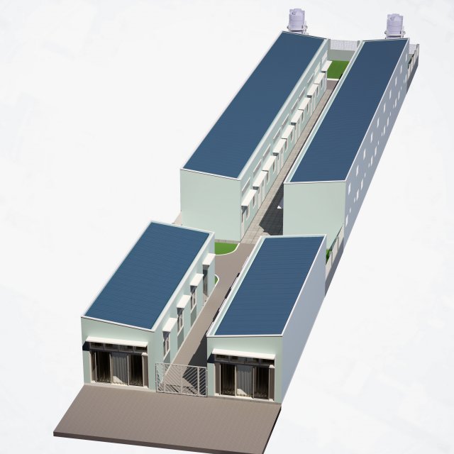 social housing unit Model 3D .c4d .max .obj .3ds .fbx .stl .blend 