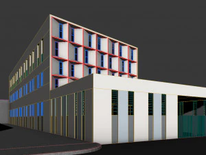 garment factory building 3D Model