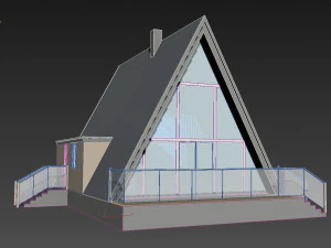 a frame house 3D Model