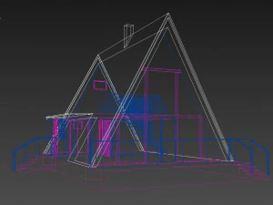 a frame house 3D Model