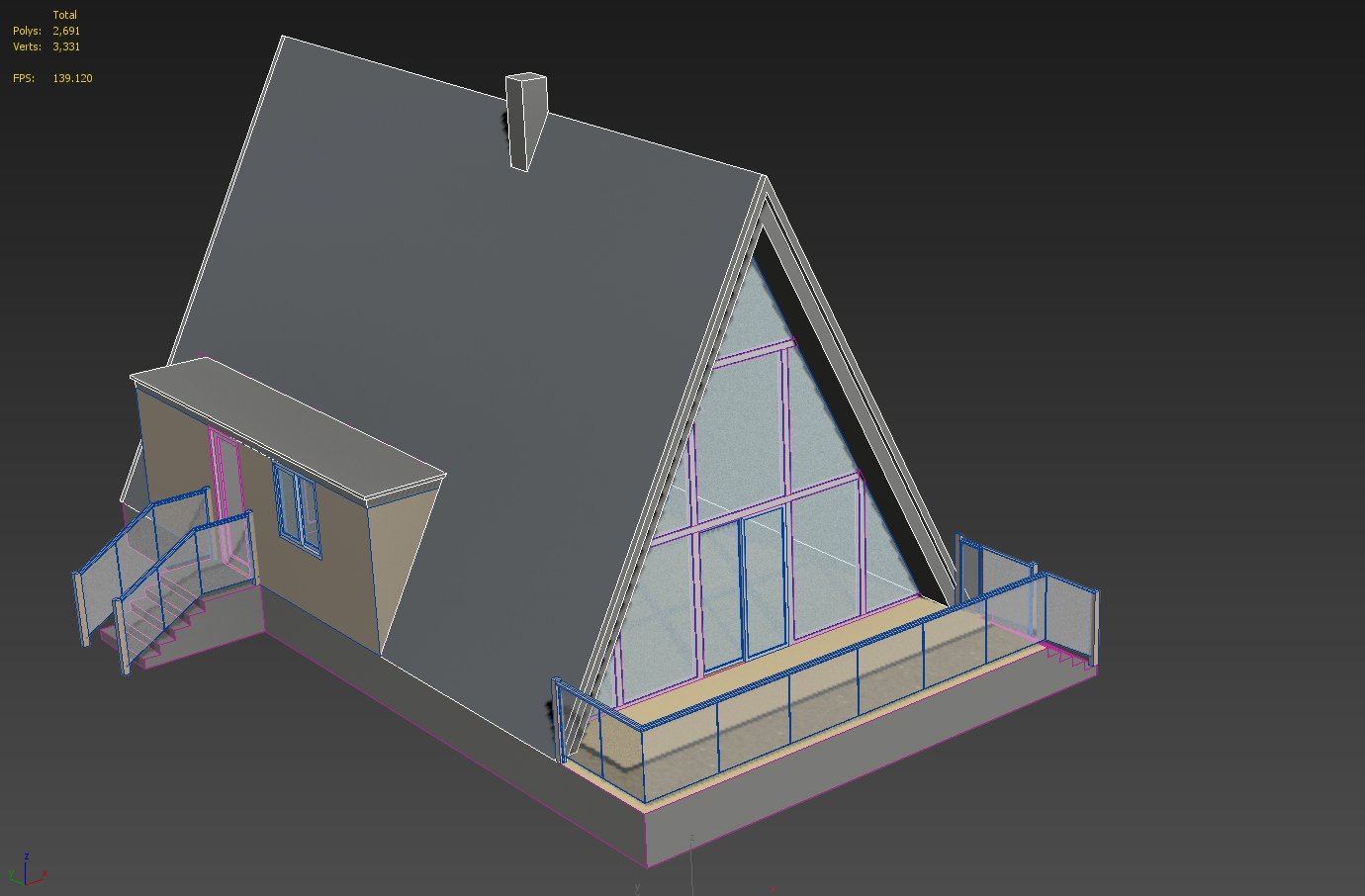 Download A Frame House 3d Model In Buildings 3dexport