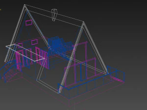 a frame house 3D Model