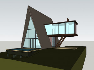 a frame house modern architecture Modelo 3D