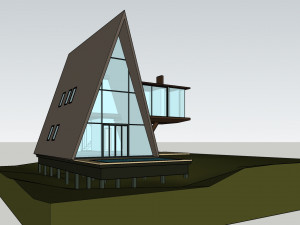 a frame house modern architecture Modelo 3D