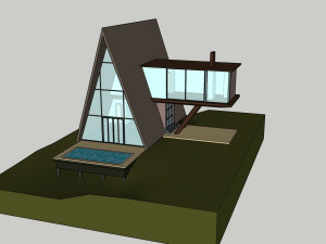 a frame house modern architecture Modelo 3D