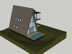 a frame house modern architecture Modelo 3D