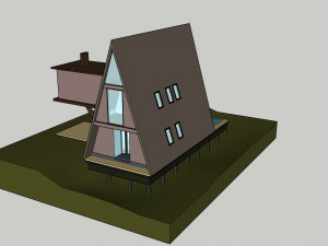 a frame house modern architecture Modelo 3D