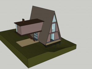 a frame house modern architecture Modelo 3D