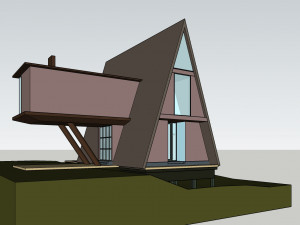a frame house modern architecture Modelo 3D