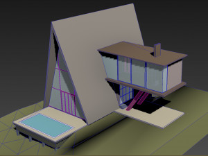 a frame house modern architecture Modelo 3D