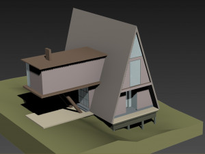 a frame house modern architecture Modelo 3D