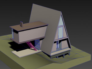 a frame house modern architecture Modelo 3D