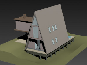 a frame house modern architecture Modelo 3D