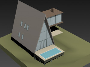 a frame house modern architecture Modelo 3D