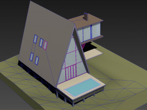 a frame house modern architecture Modelo 3D