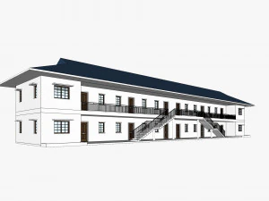 8 unit apartment affordable social housing building architecture 3D Model