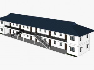 8 unit apartment affordable social housing building architecture 3D Model
