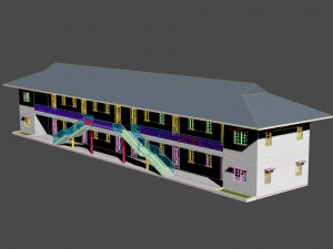 8 unit apartment affordable social housing building architecture 3D Model