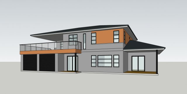 typical modern american house architecture 3D 模型 .c4d .max .obj .3ds .fbx .stl .blend 