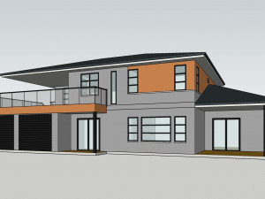 typical modern american house architecture 3D 模型