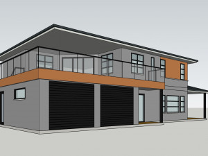 typical modern american house architecture 3D 模型