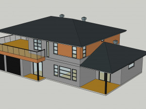 typical modern american house architecture 3D 模型