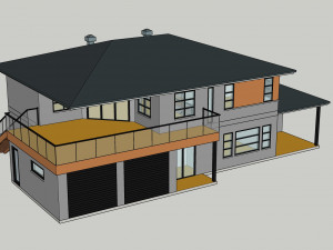 typical modern american house architecture 3D 模型