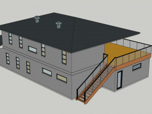 typical modern american house architecture 3D 模型