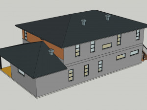 typical modern american house architecture 3D 模型