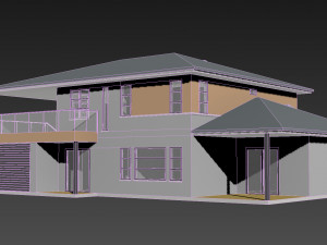 typical modern american house architecture 3D 模型