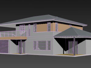 typical modern american house architecture 3D Model