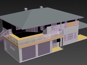 typical modern american house architecture 3D 模型