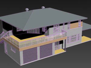 typical modern american house architecture 3D Model