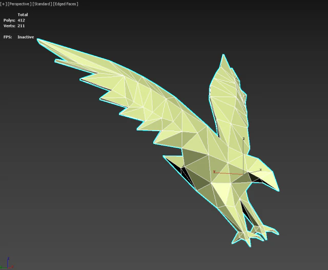 Low Poly Eagle Art Sculpture 3D Model .c4d .max .obj .3ds .fbx .stl .blend