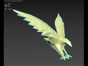 낮은 폴리 독수리 예술 조각 3D 모델