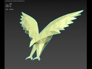 Low Poly Eagle Art Sculpture 3D Model